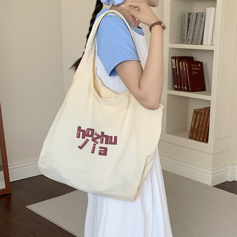 Canvas bag, a niche and artistic Instagram large-capacity single-shoulder bag, a high-end and versatile handbag for female students, suitable for commuting and class Specification drawing