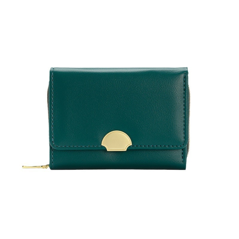 The new Korean version of Ailun features a simple and versatile design with a zippered three-fold multi-functional small coin purse, a short wallet, and a wallet for women Item Picture