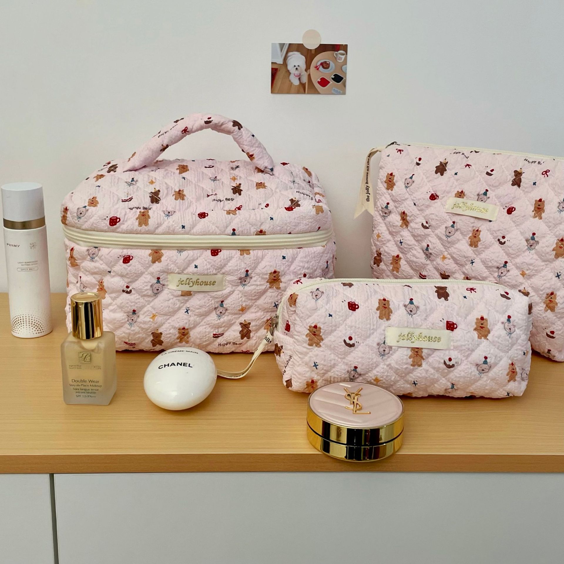 Cute cartoon hand-held cosmetic bags, starting from one piece. Travel portable large-capacity cosmetic storage bags and handbags Specification drawing