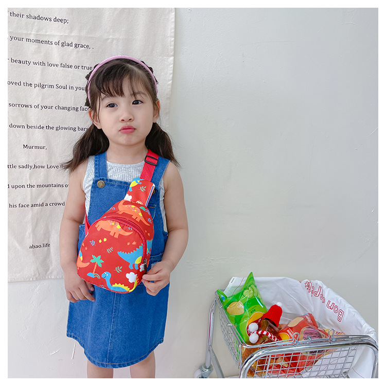 Children's bags, cute and playful dinosaur print baby coin purse, mother and baby supply, new foreign trade boys' and girls' chest bags details Picture