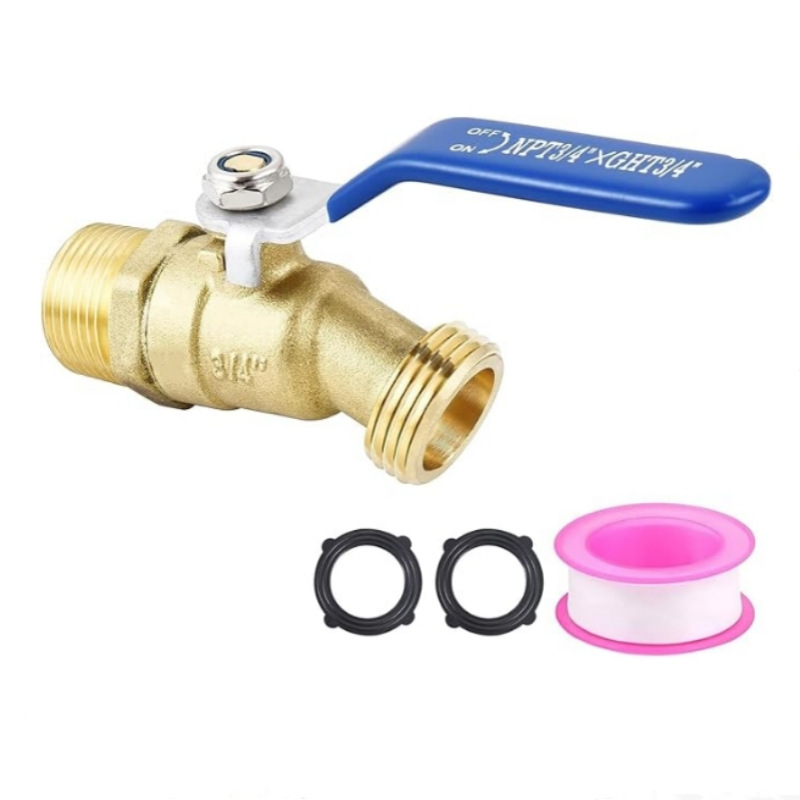 Cross-border brass ball valve 3/4 GHT X 3/4 NPT garden hose threaded faucet switch Item Picture