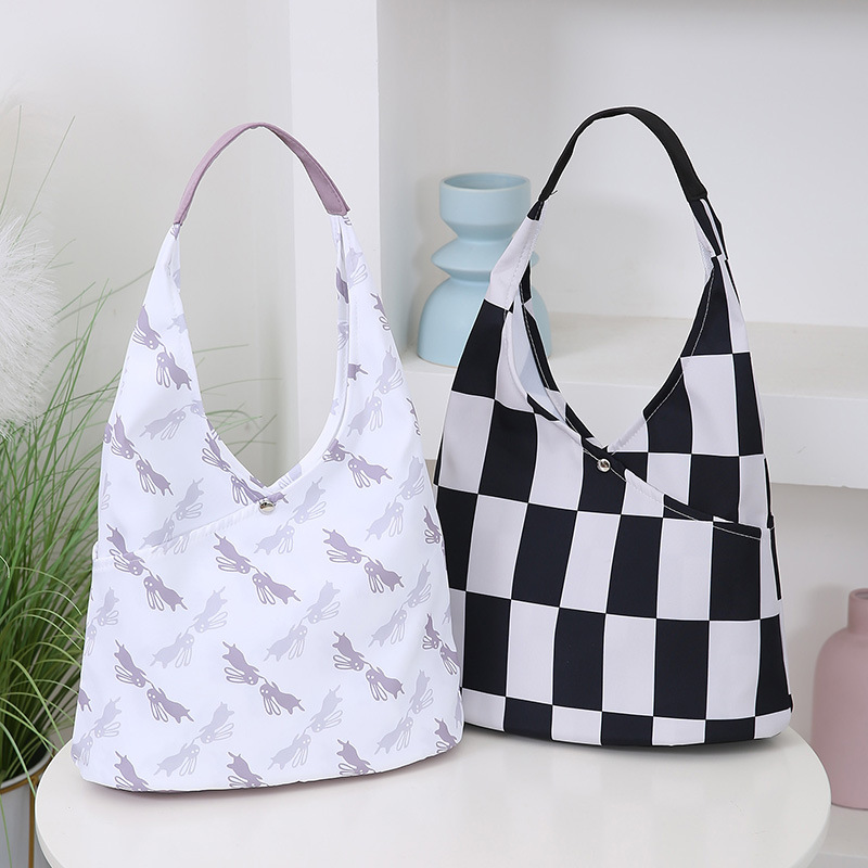 2024 New Summer high-capacity tote bags, printed ins canvas bags, women's single-shoulder bags, underarm bags details Picture