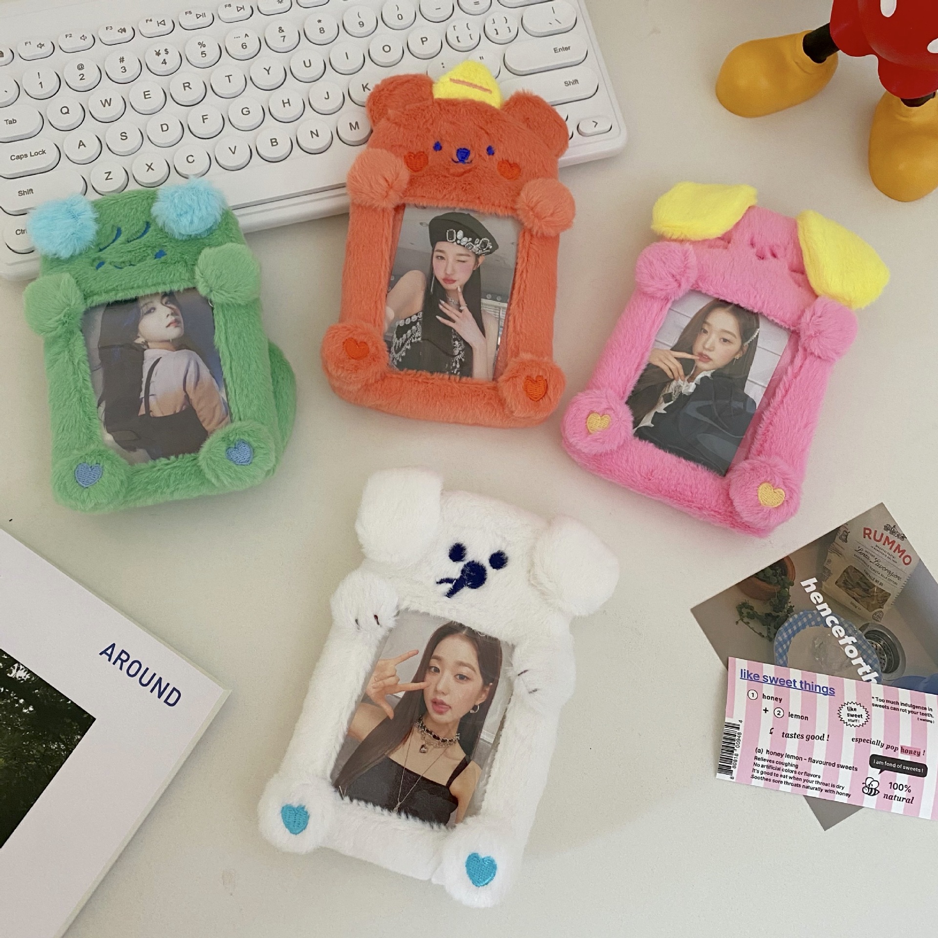 New dopamine-colored Korean version campus meal card and bus card protective case, idol album small card display pendant for girls details Picture