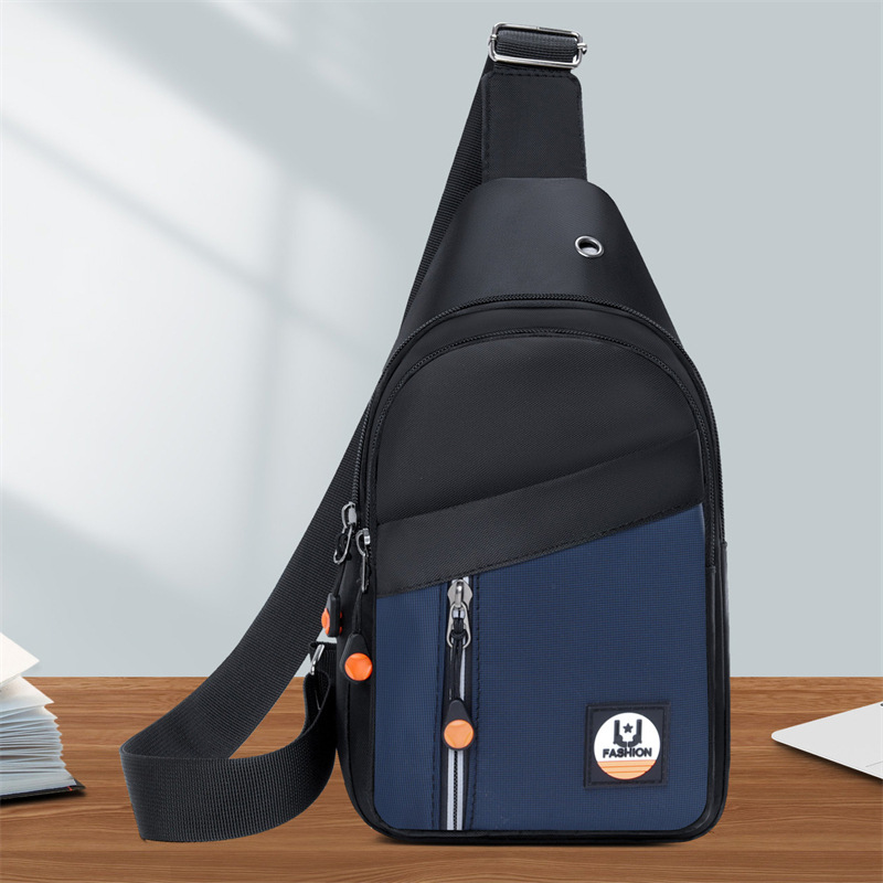 Durable men's business Korean-style multi-layer pocket single-shoulder crossbody bag, new trendy sports backpack, water bottle bag Application Scenario