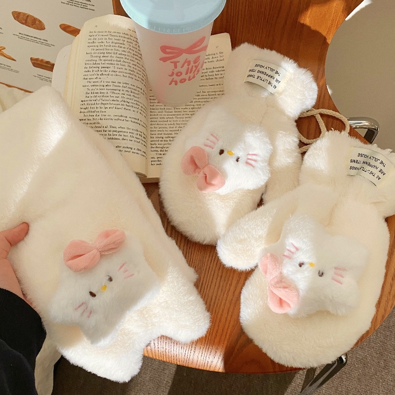 Cute pink cat scarf for women 2024 new style plush scarf for winter warmth, thickened windproof student neck for women Specification drawing