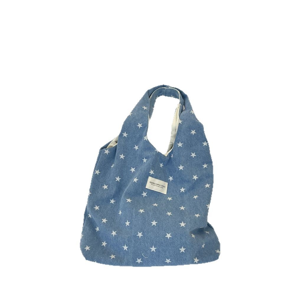 41191 Fresh and sweet denim star print vest bag, versatile large-capacity commuter single-shoulder bag and handbag Item Picture