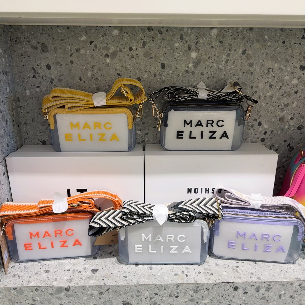 Cross-border transparent PVC crossbody bag with embroidered letters, single-shoulder small square bag, travel portable cosmetics and toiletries storage bag full figure