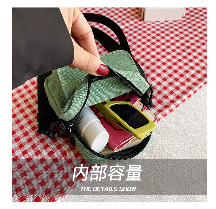 Cute little bag for girls 2024 New trendy and energetic girl student phone bag, Japanese-style fresh and clean crossbody canvas bag undefined