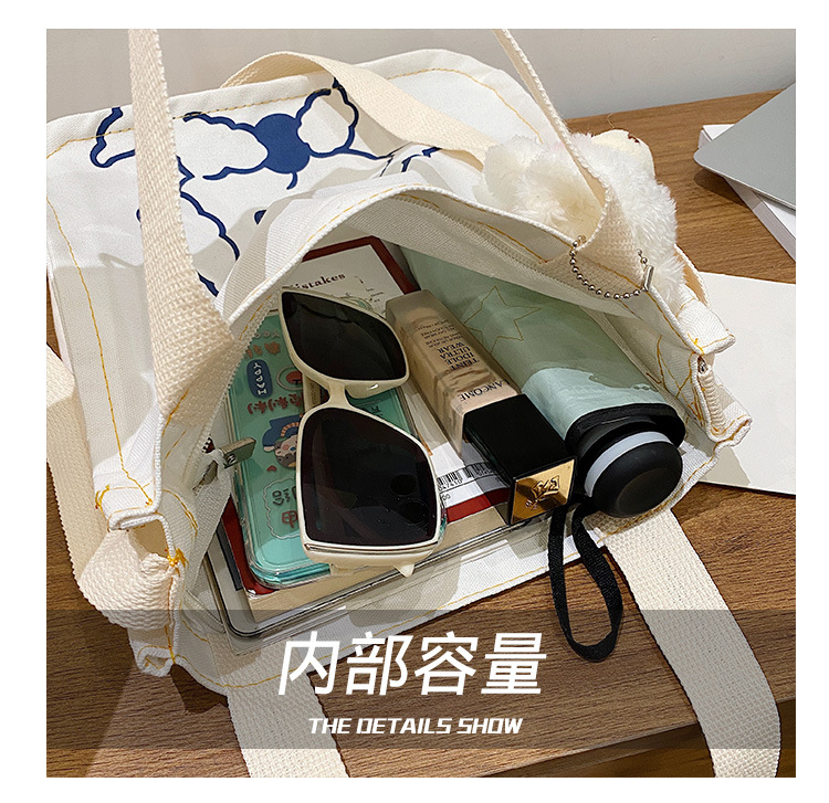 A new large-capacity Korean Instagram canvas bag for girls, a simple single-shoulder handbag for junior high school and primary school students undefined