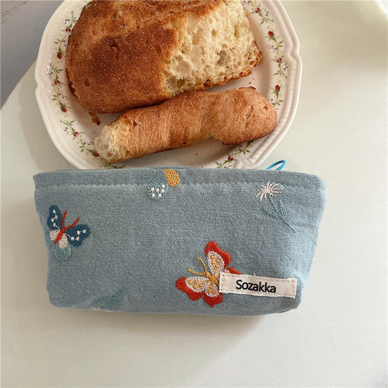 111251 Japanese-style fresh and simple stationery pen case, ins portable canvas makeup bag, female student storage bag Item Picture