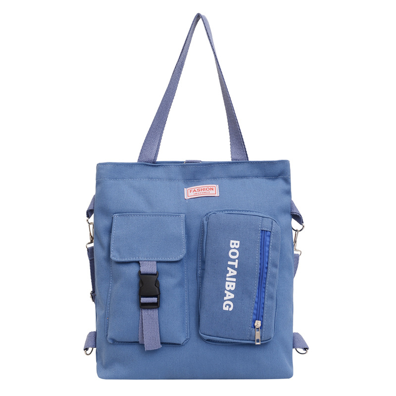 Fashionable and versatile canvas bags are selling well. New casual single-shoulder crossbody bag, double-shoulder schoolbag, large-capacity multi-purpose schoolbag for women Item Picture