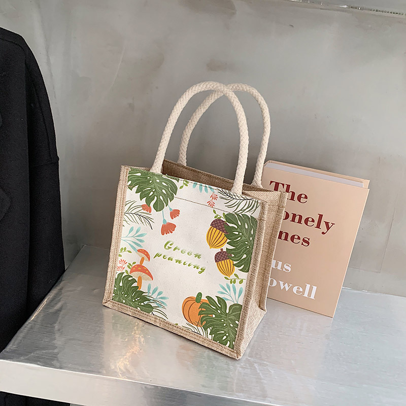 Bag Girl 2020 New Korean-style trendy and fashionable printed tote bag, graffiti handbag, Instagram casual small bag Specification drawing