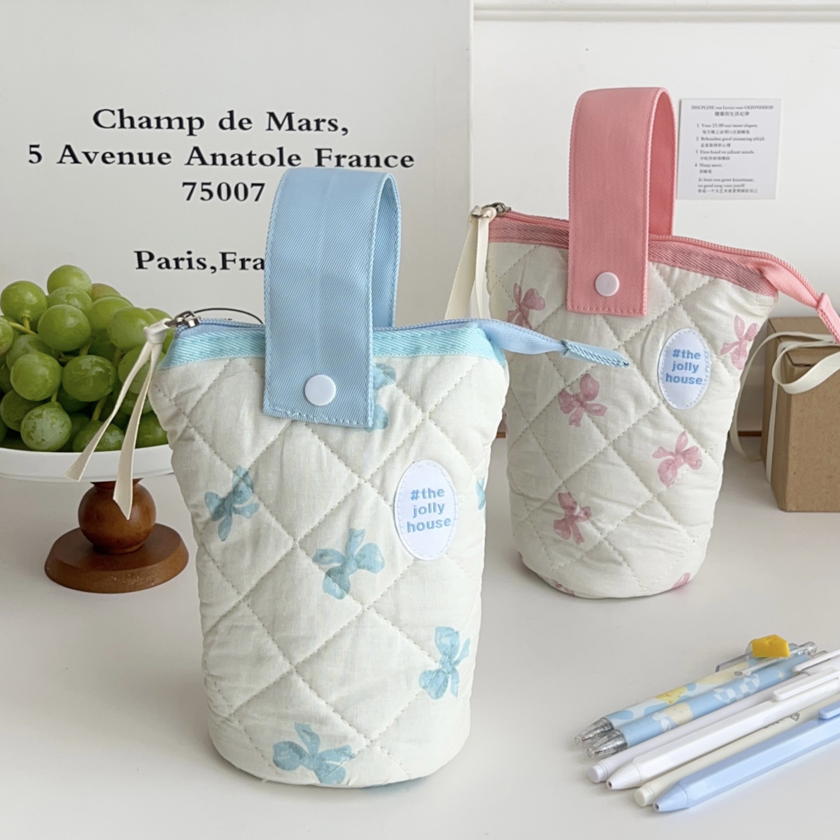 Nai Hu Hu Storage pen case, cute female ins student pencil case, portable large-capacity foldable hand-held stationery bag Specification drawing