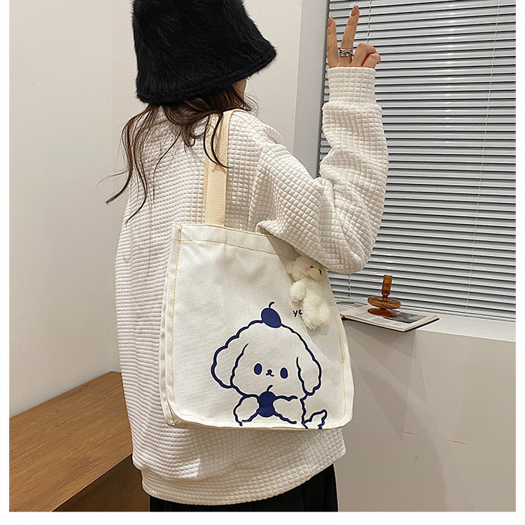 A new large-capacity Korean Instagram canvas bag for girls, a simple single-shoulder handbag for junior high school and primary school students undefined