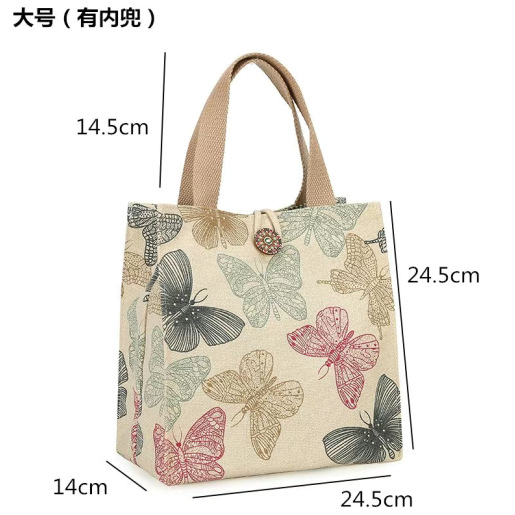 ins bento bag canvas tote bag, fashionable and stylish for going out, Japanese-style office worker lunch box bag for mom Application Scenario
