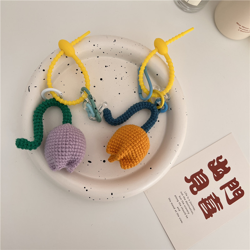 11281 Hand-knitted tulip pendant, women's fresh bag, keychain pendant, schoolbag accessory, Japanese and Korean style for girls Specification drawing