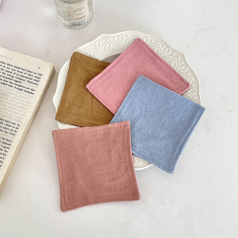 bj250223 solid color coasters, coffee shop kitchen heat insulation coasters, living room fabric atmosphere cups and water bottle coasters details Picture
