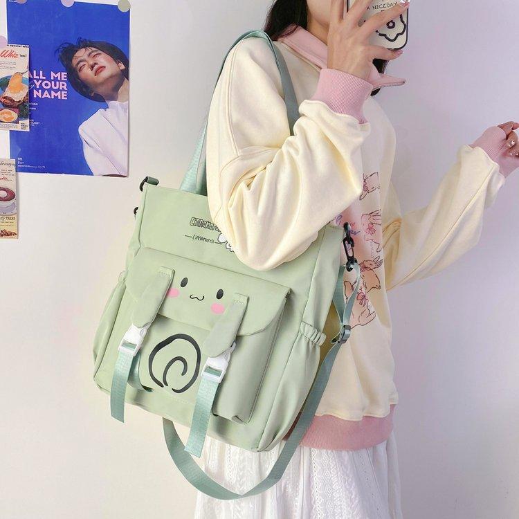 Foreign trade women's bag, large capacity bucket bag, 2024 new style nylon fabric cute cartoon dog shoulder bag, crossbody bag undefined