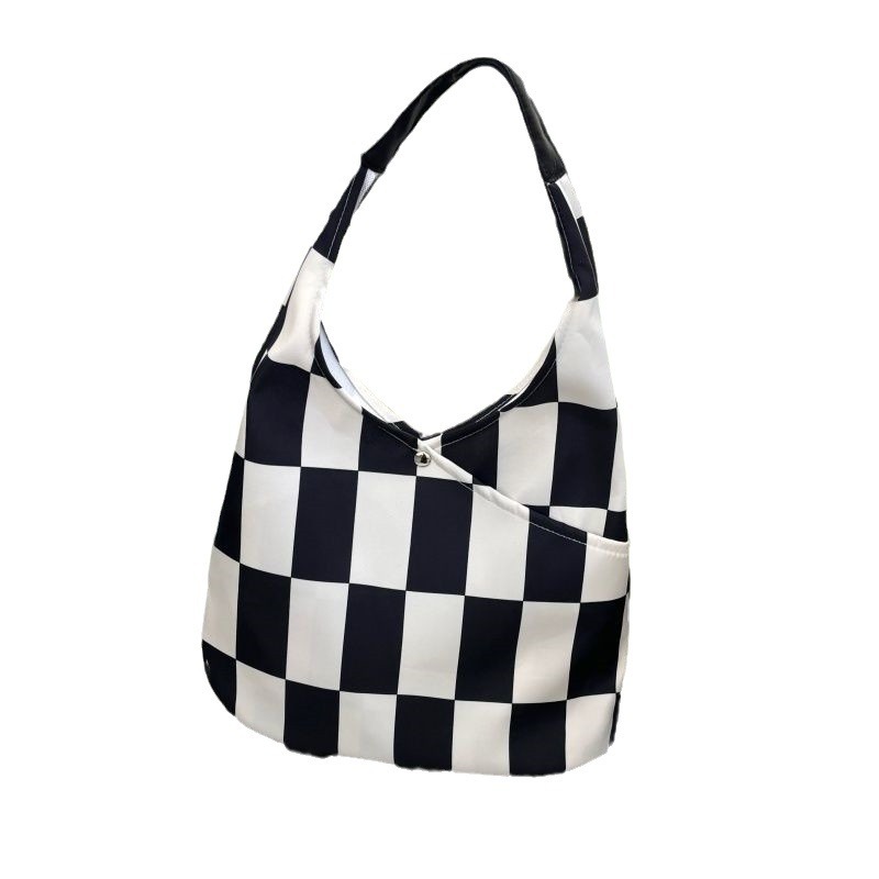 Niche printed ins high-end canvas bag, versatile women's shoulder bag, underarm bag, large-capacity tote bag for summer Item Picture