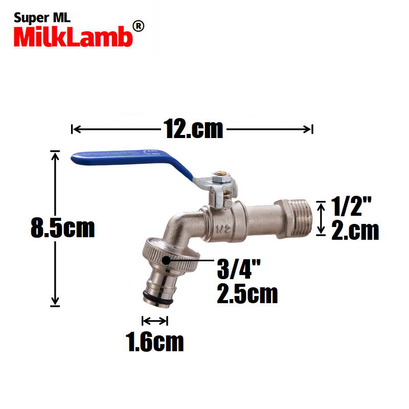 Cross-border exclusive 1/2x3/4 zinc alloy faucets, pacifiers, belts, capeless faucets [blue] Application Scenario