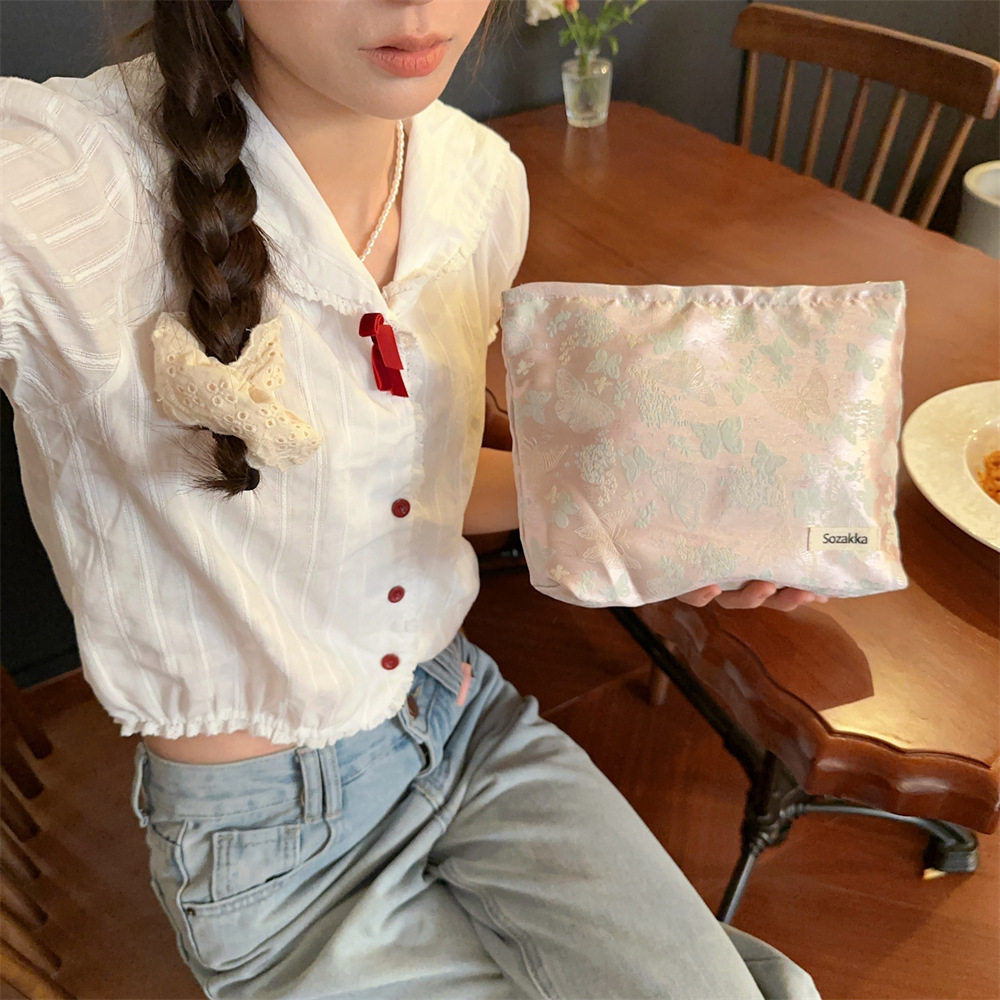 47211 New Chinese-style jacquard butterfly single-shoulder bag for women, new underarm bag for fashionable commuting, large-capacity tote bag Specification drawing
