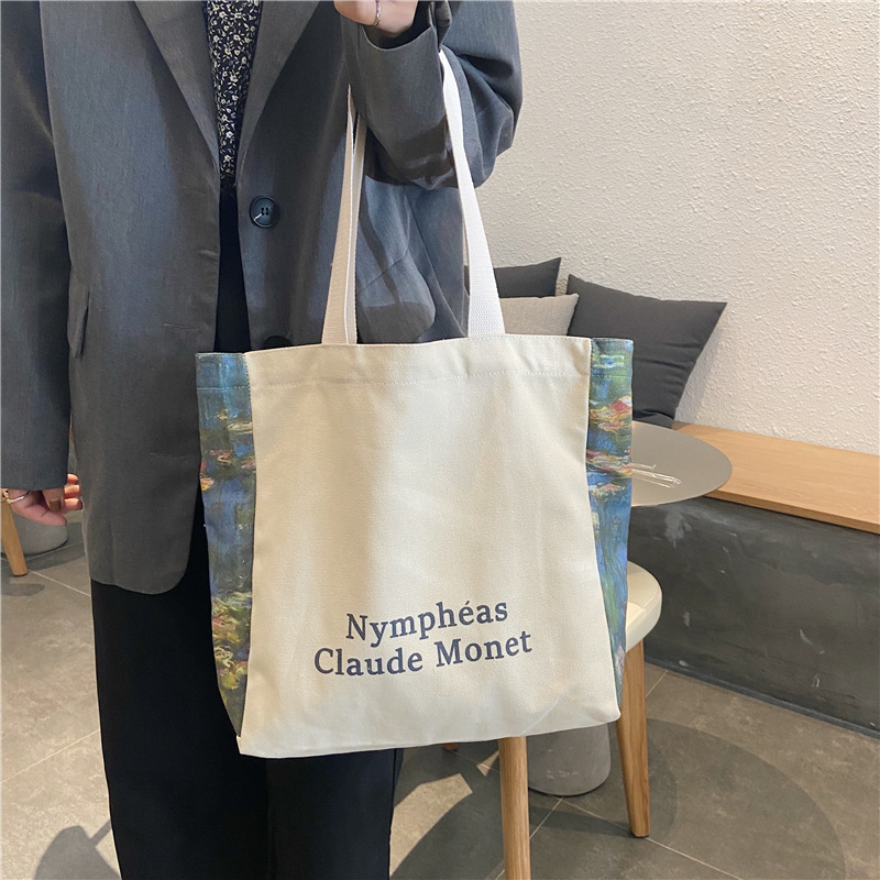 【 In Stock 】09251 Japanese-style simple design large-capacity student single-shoulder bag, Korean-style Instagram shopping bag Specification drawing