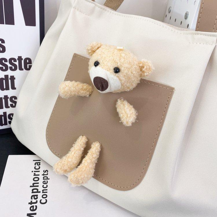 Japanese-style casual large-capacity nylon single-shoulder bear girls' bag, new autumn and winter crossbody bag, cute girl tote bag undefined