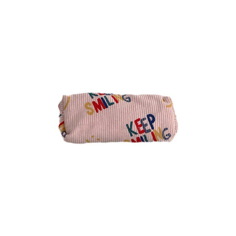 38182 ins retro Artistic pen case, corduroy fresh letter stationery box, student portable storage makeup bag Item Picture
