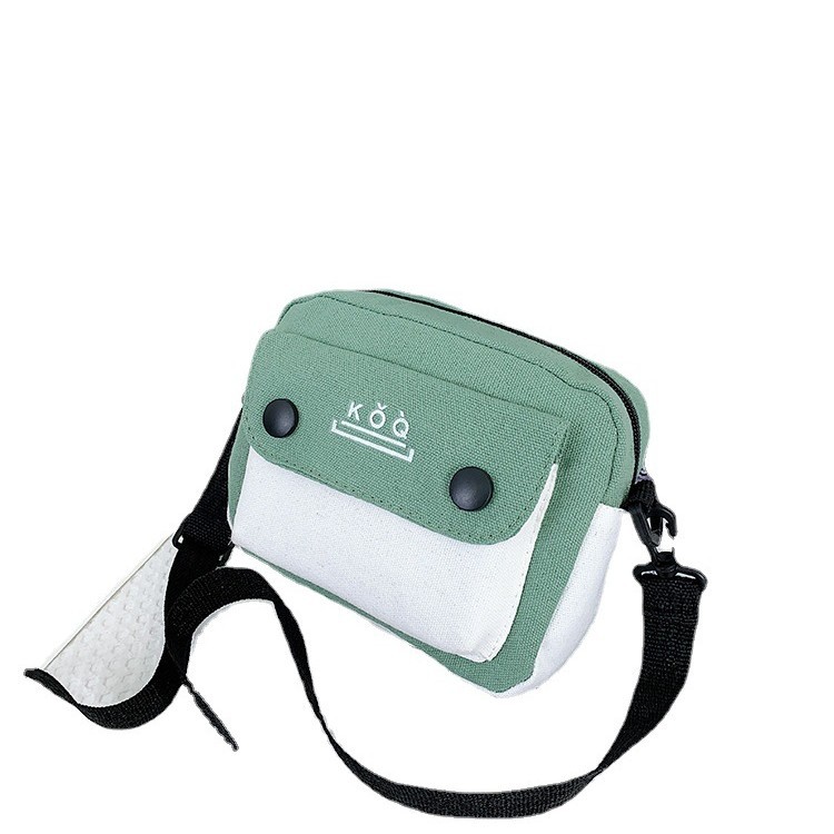 2022 Summer New canvas bag, Japanese-style ins color-blocking small bag, girl's pastoral artistic and fresh crossbody bag Item Picture