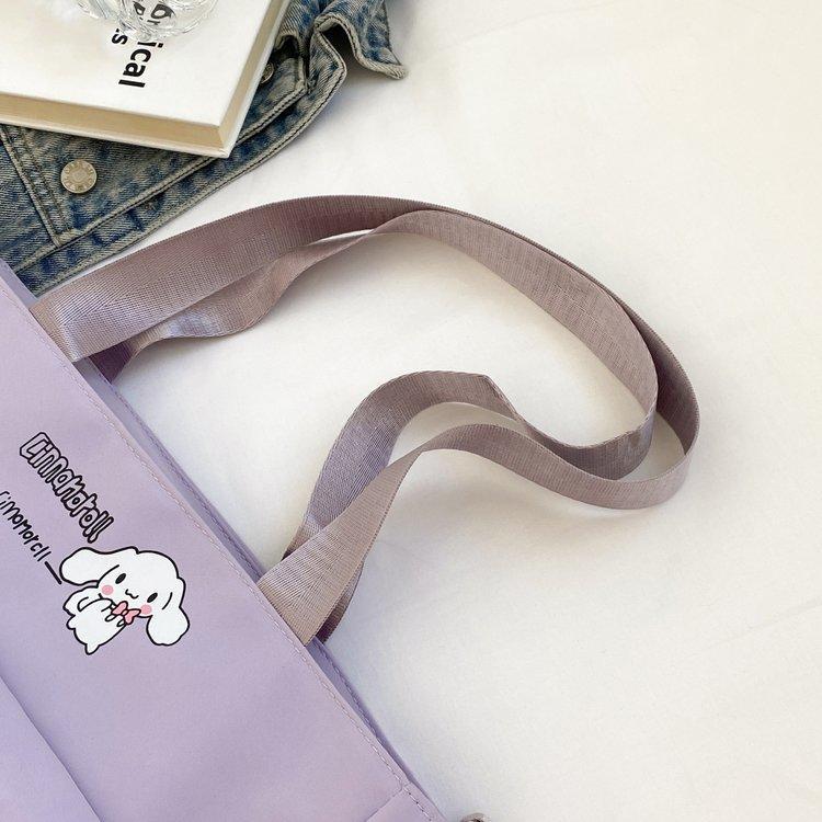 Foreign trade women's bag, large capacity bucket bag, 2024 new style nylon fabric cute cartoon dog shoulder bag, crossbody bag undefined