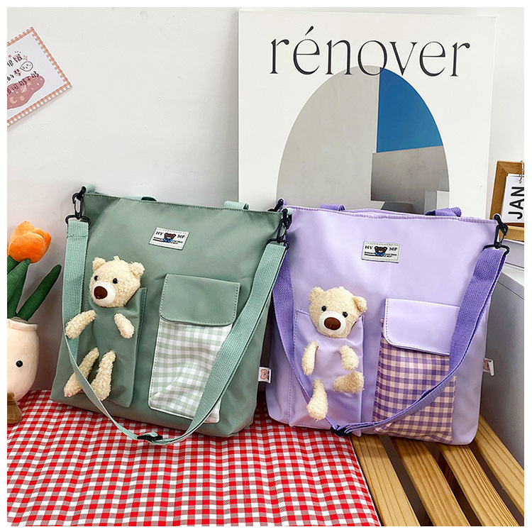Large-capacity canvas bag for women, 2024 new ins style versatile shoulder bag, fashionable hand-held canvas bag, cross-border wholesale details Picture