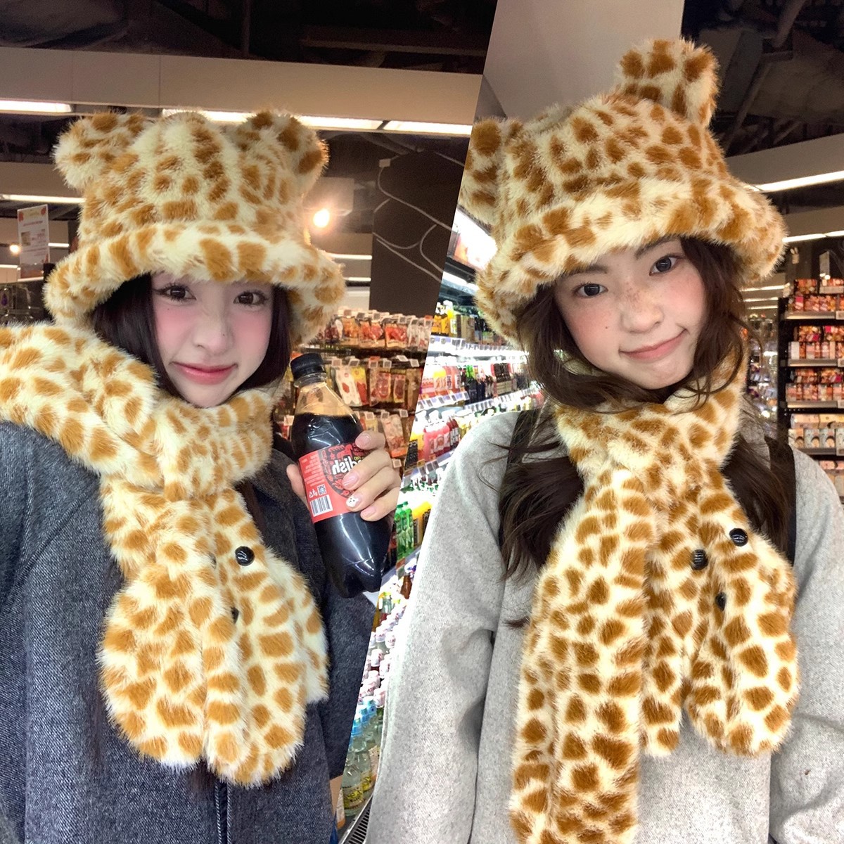 Cute and warm fisherman hat for autumn and winter, Korean style, high-end, retro and versatile, fluffy, anti-freezing and anti-cold, tiger-patterned hat for women full figure