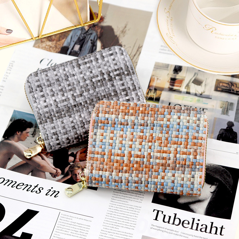 New braided pattern card case for women, European and American fashion organ card case, coin purse, multi-slot large-capacity card holder, credit card details Picture
