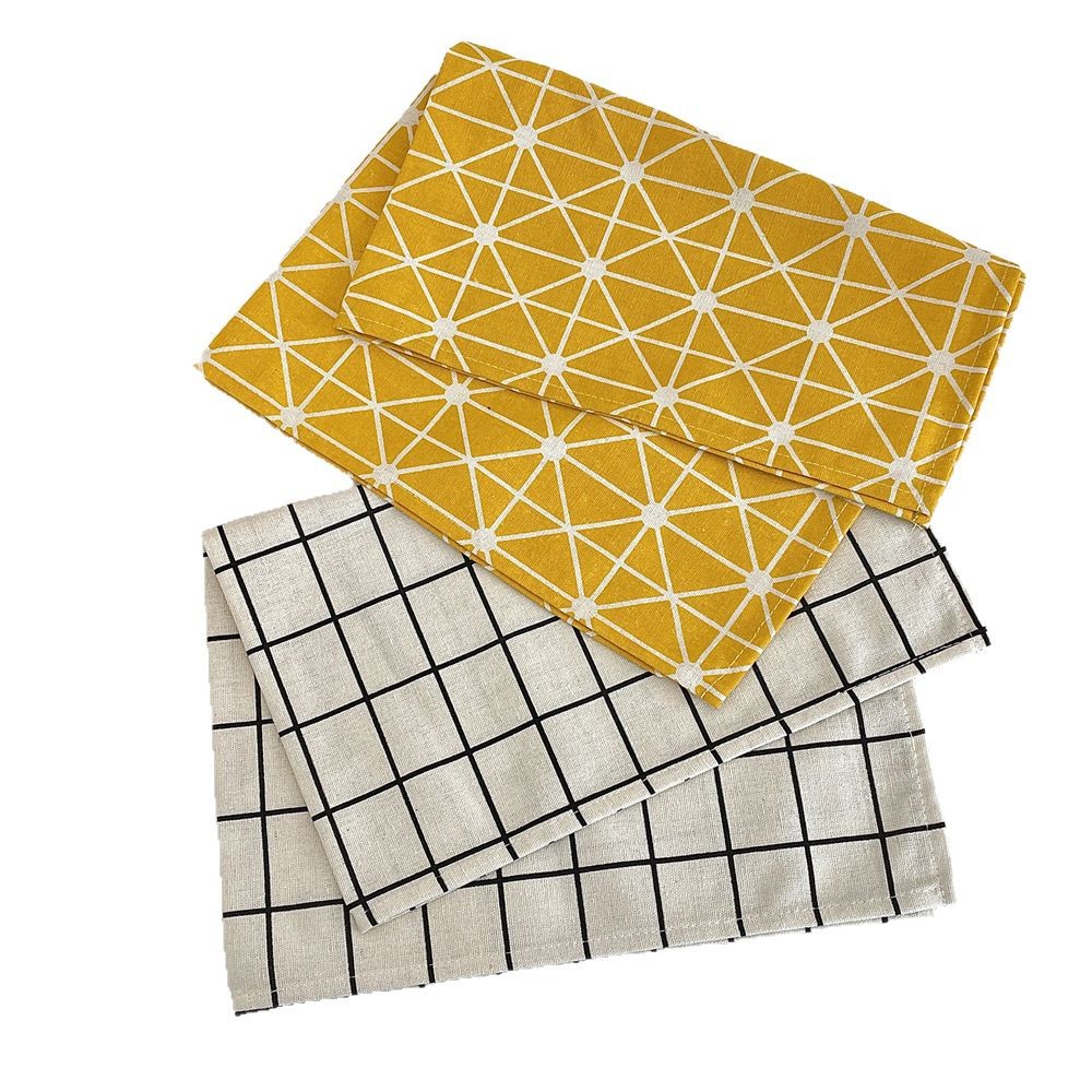 bj250220 cotton and linen printed restaurant placemats, shooting props, coasters, heat insulation pads, table MATS, stain-resistant and oil-resistant fabric Item Picture