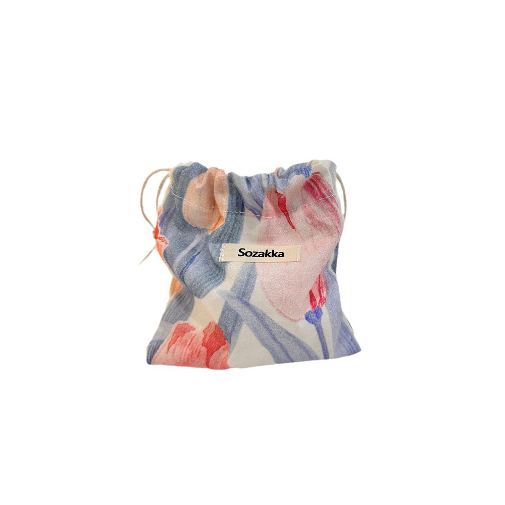 34225 Storage bag, fabric flower and sundries organization bag, portable dust-proof bag, small drawstring drawstring pocket Item Picture