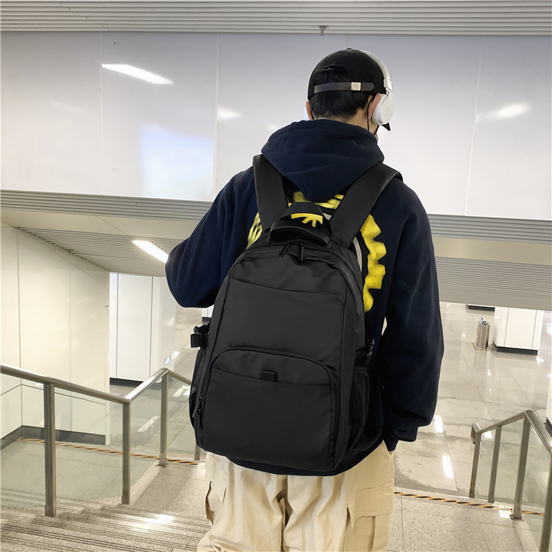 New men's nylon backpack, casual and simple, student backpack, lightweight, business large-capacity computer backpack details Picture