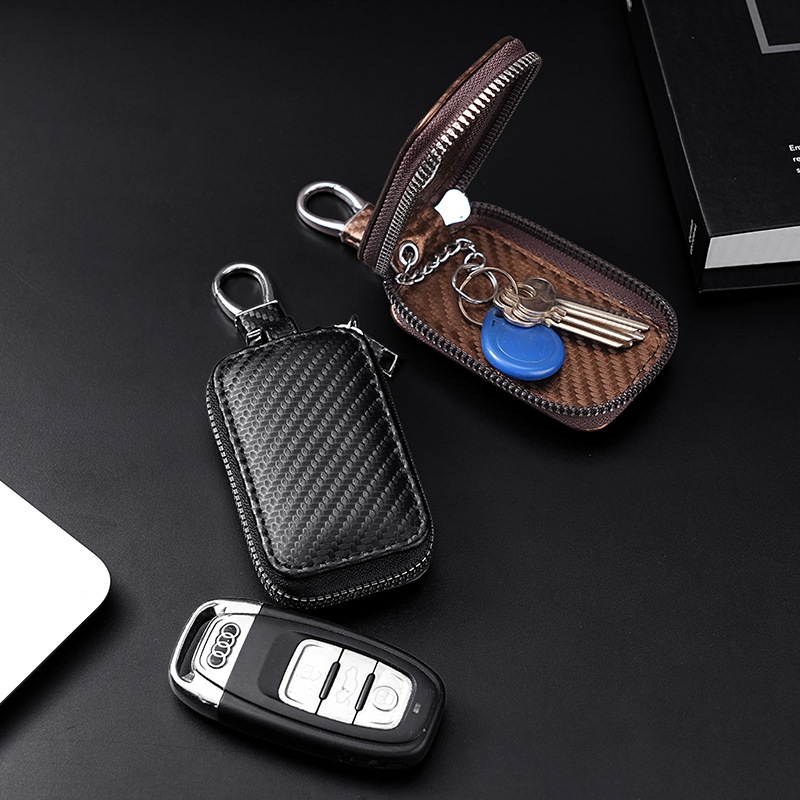 New cross-border universal car key case, window opening car key case, Japanese and Korean zipper mirror window, men's and women's car remote control details Picture