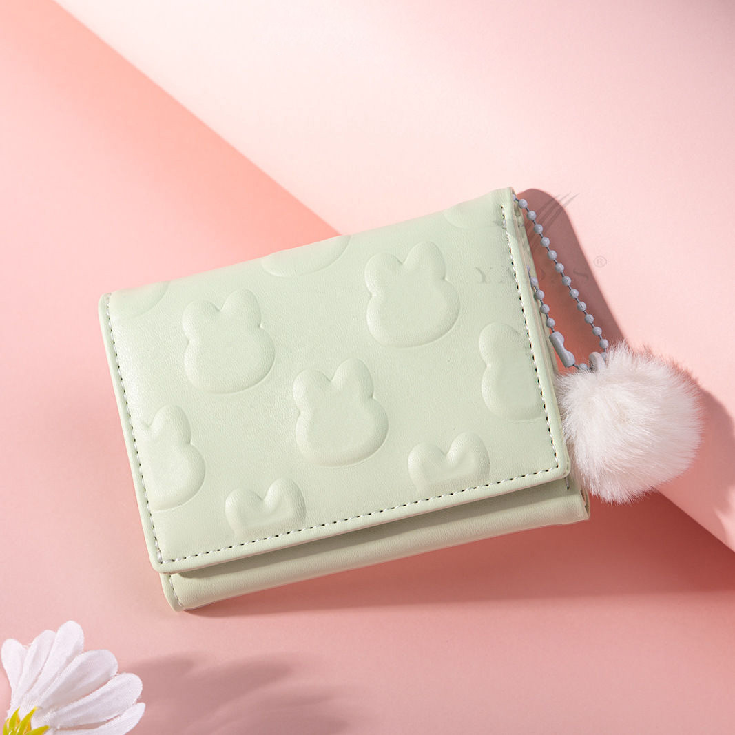 New women's wallet, ins women's small wallet, women's style, high-end folding wallet, short hand-held cross-border wallet Specification drawing