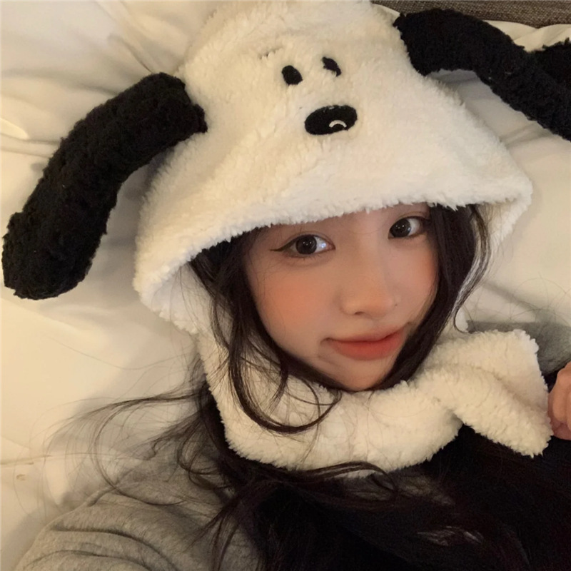 Korean Instagram-style cute puppy ear-protecting hat, Lei Feng hat, versatile warm woolen hat for students in autumn and winter Application Scenario