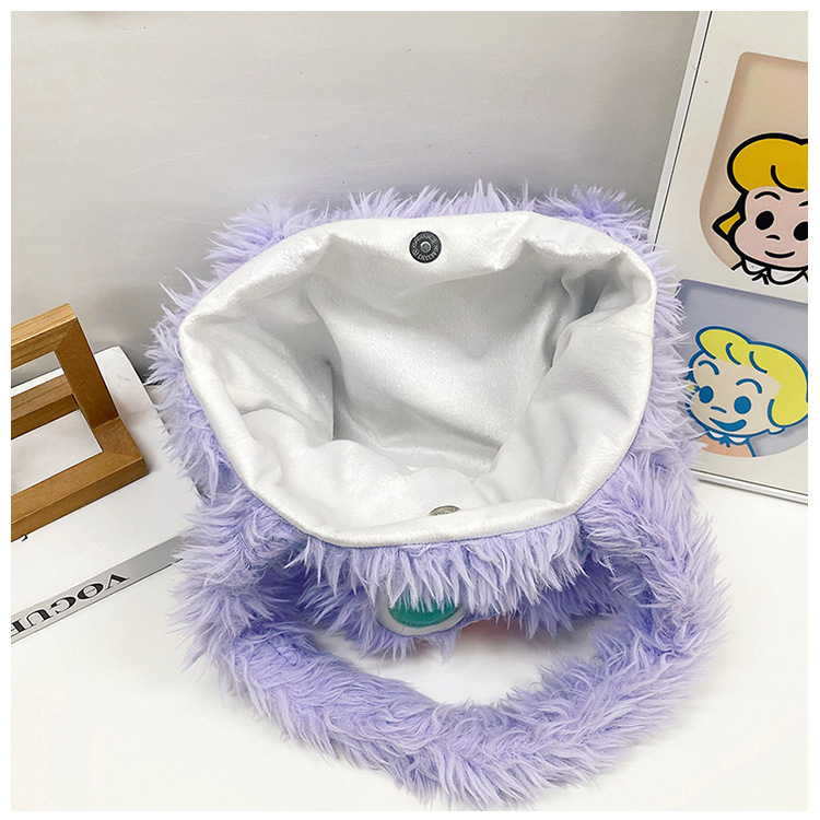 Plush toys, children's cartoon backpack, single-shoulder crossbody bag, girl's handbag, cute strawberry bear, Dingdang cat, versatile undefined