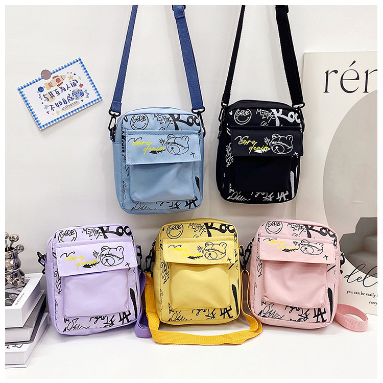 The 2024 new urban minimalist crossbody bag for women and the cartoon bear print bag are selling well across borders full figure