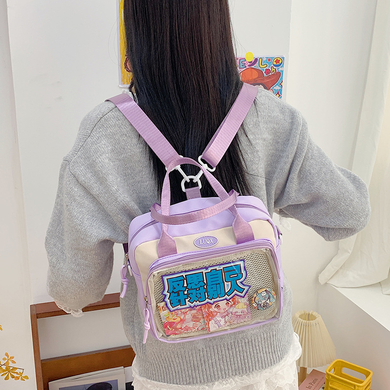 Cute and versatile pain bag, new large-capacity student commuting crossbody bag, Korean version hand-held transparent single-shoulder bag for women wholesale details Picture
