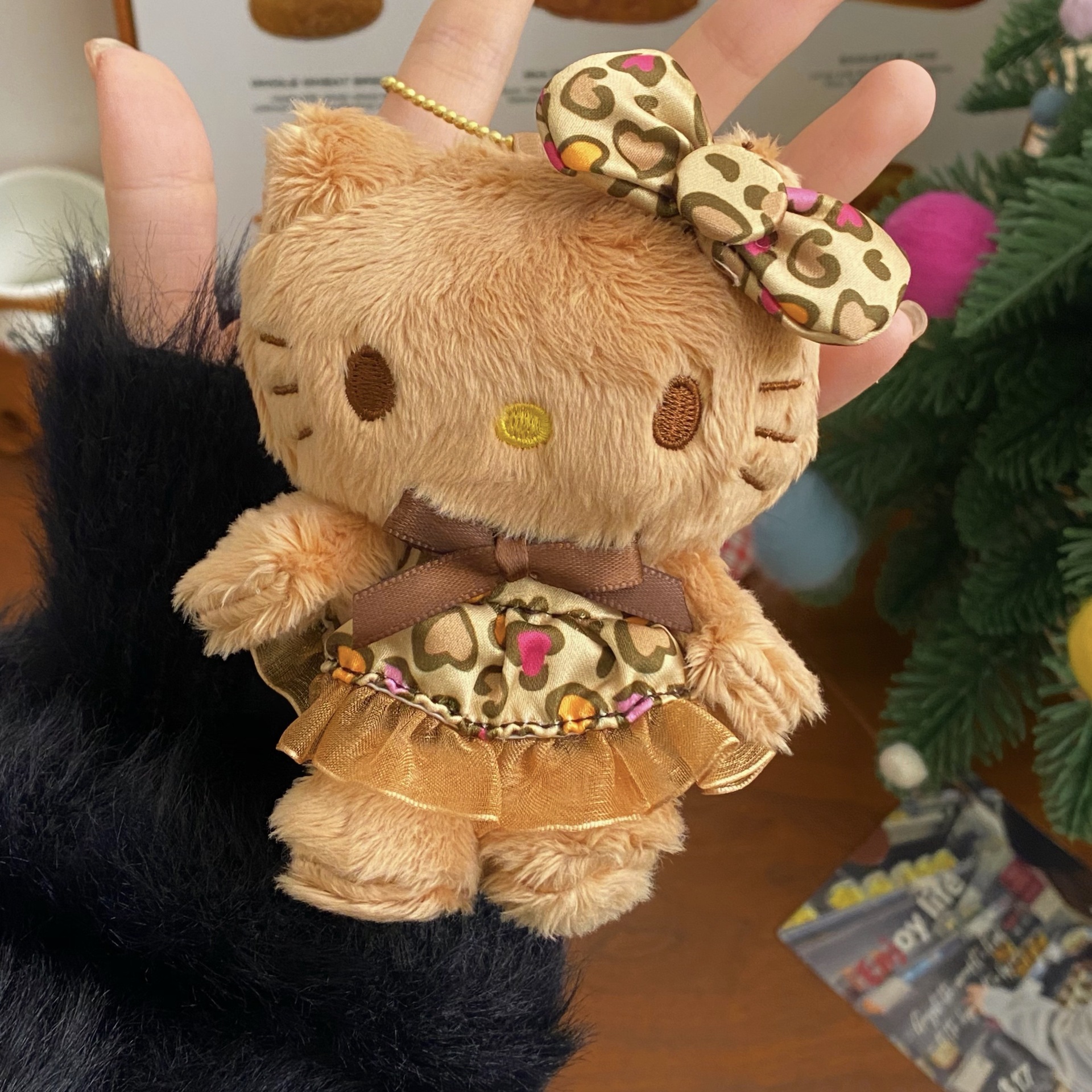 Maillard leopard print cat pendant, high appearance level bikini cat pendant, bag pendant, mini doll, doll for girls Item Picture