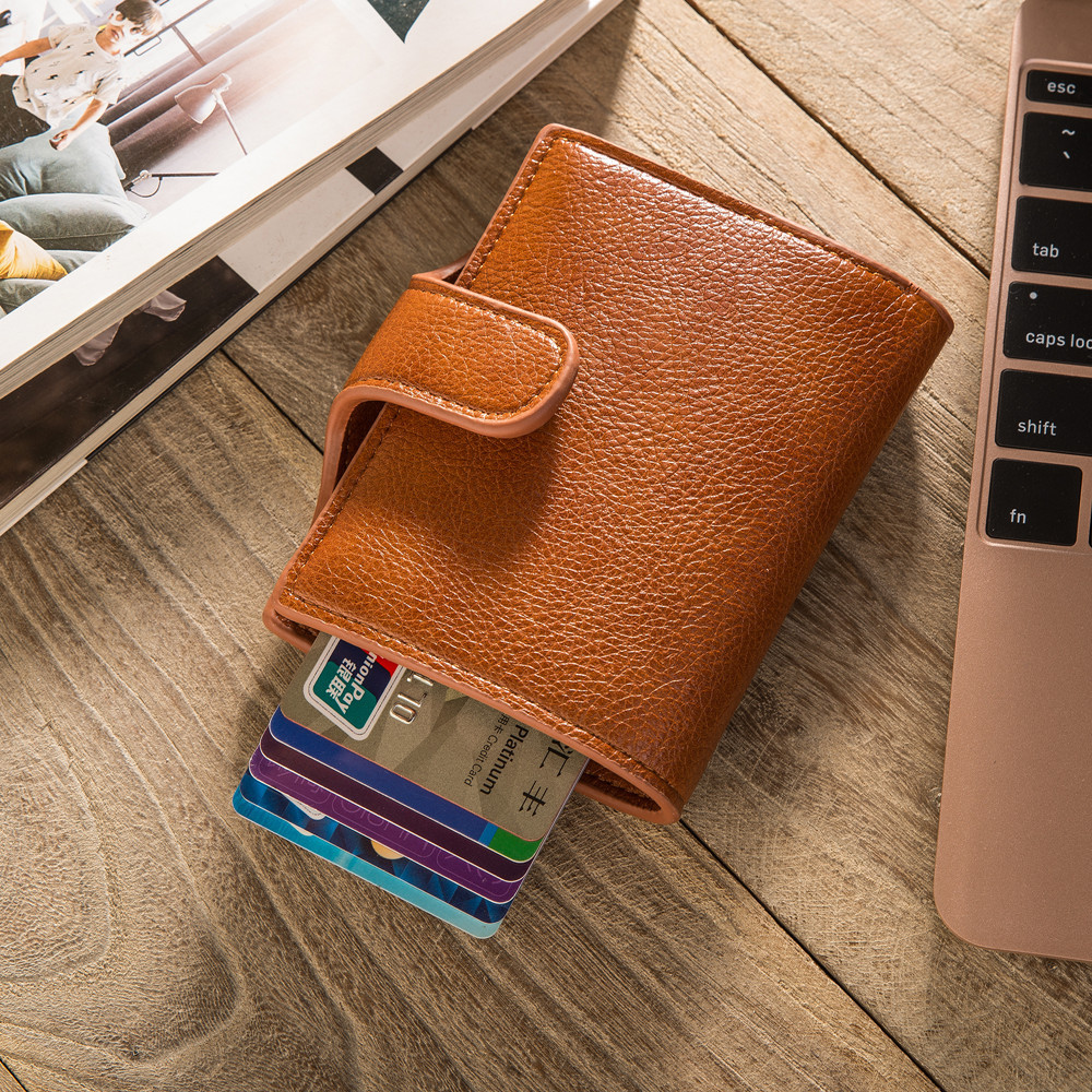 RFID anti-theft money swiping bag, multi-functional buckle, women's wallet, PU 20% off, metal men's wallet, card case, wallet Application Scenario