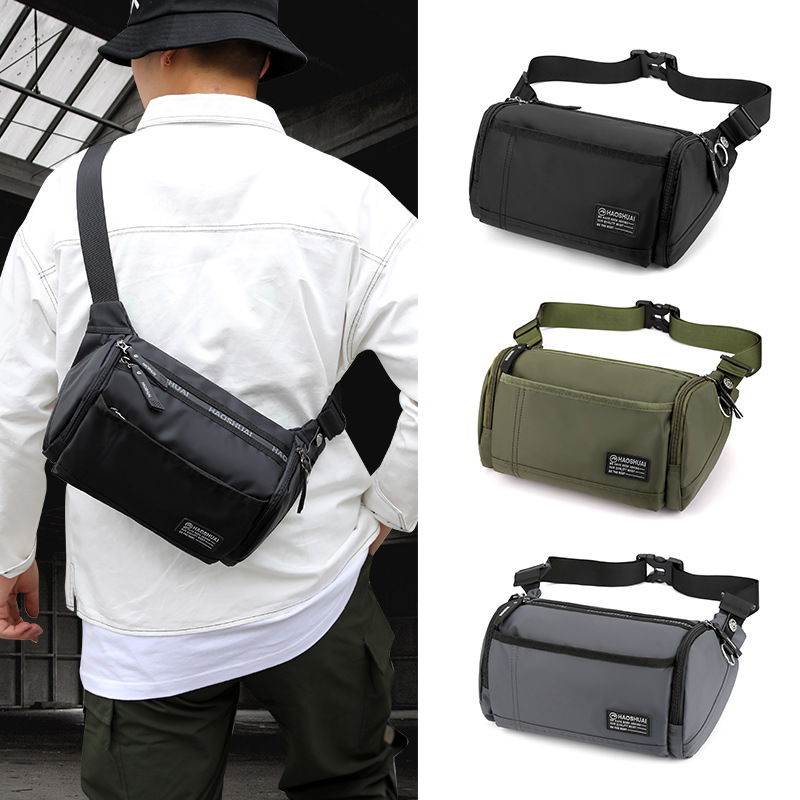 New men's chest bag, multi-functional trendy waist bag, loose change phone storage bag, fashionable travel single-shoulder crossbody men's bag details Picture