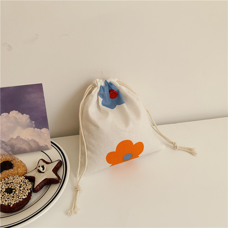 01123 Cotton and linen drawstring drawstring bags for home and travel, cosmetic organization bags, storage bags, key dust-proof bags wholesale details Picture