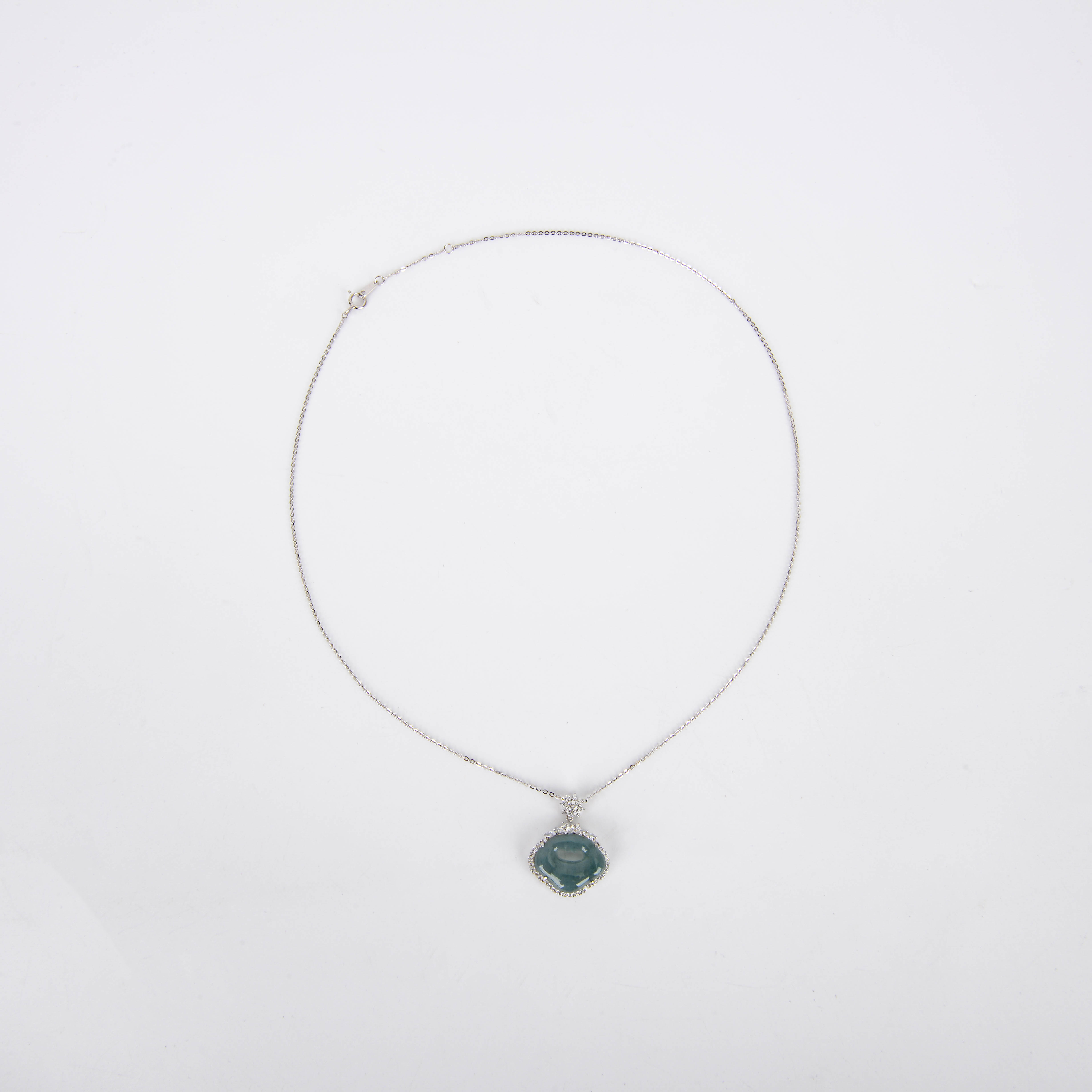 海蓝托帕石水晶项链女生小众设计高级感ins风批发简约锁骨链吊坠