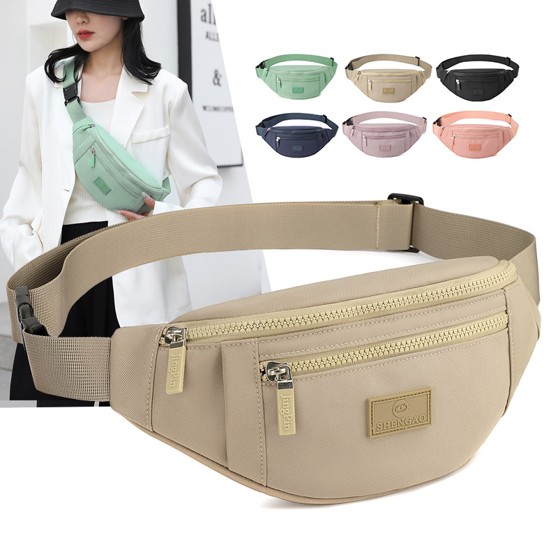 Cross-border style versatile waist bag for ladies, Korean-style casual Oxford fabric single-shoulder bag, multi-layered loose change mobile phone crossbody bag full figure