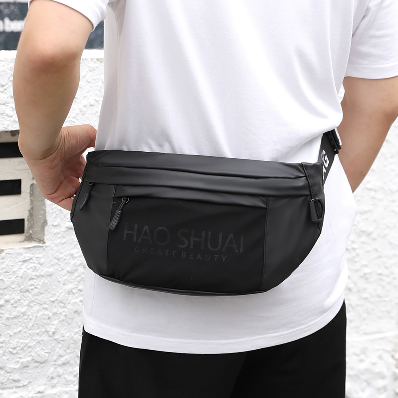 New cross-border men's outdoor travel crossbody bag, single-shoulder backpack, fashionable and trendy waist bag, travel and commuting chest bag Specification drawing