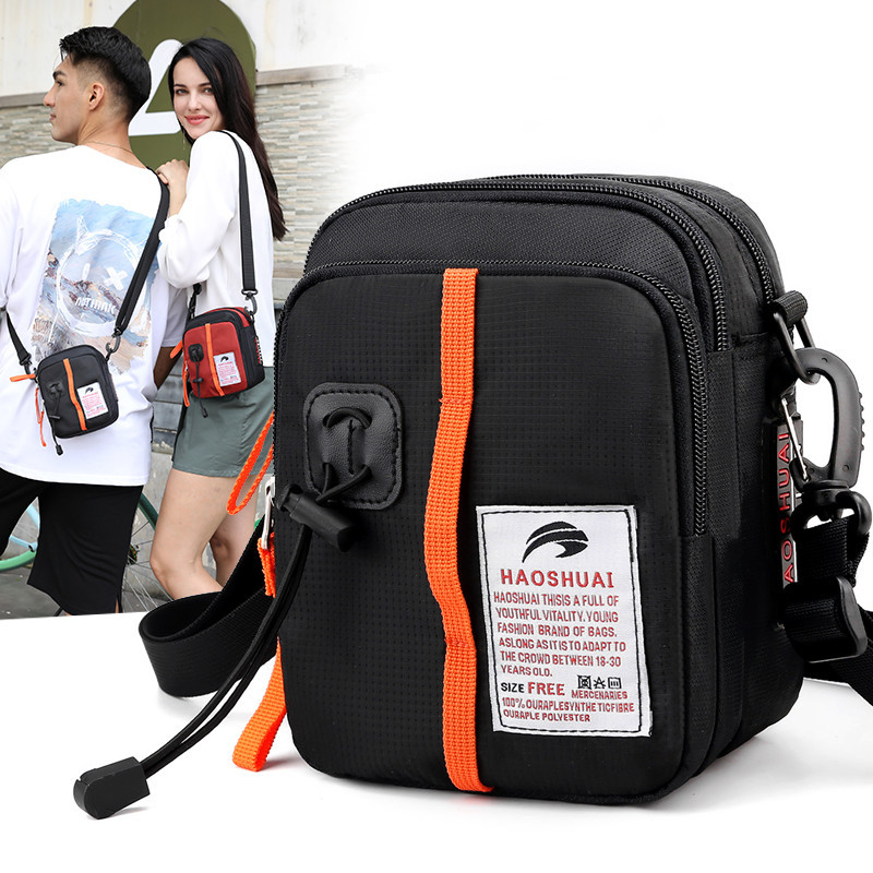 New trendy men's and women's single-shoulder bags, casual and fashionable crossbody bags, multi-functional outdoor small bags, sports and travel hanging bags full figure